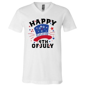 Happy 4th Of July Festive Celebration V-Neck T-Shirt