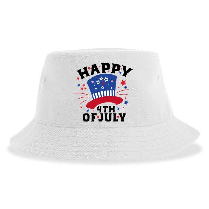 Happy 4th Of July Festive Celebration Sustainable Bucket Hat