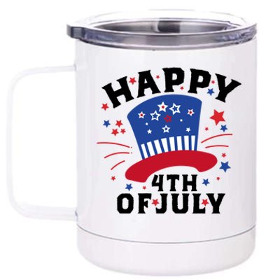 Happy 4th Of July Festive Celebration 12 oz Stainless Steel Tumbler Cup