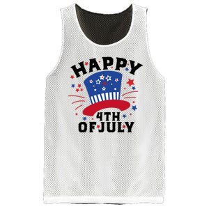 Happy 4th Of July Festive Celebration Mesh Reversible Basketball Jersey Tank