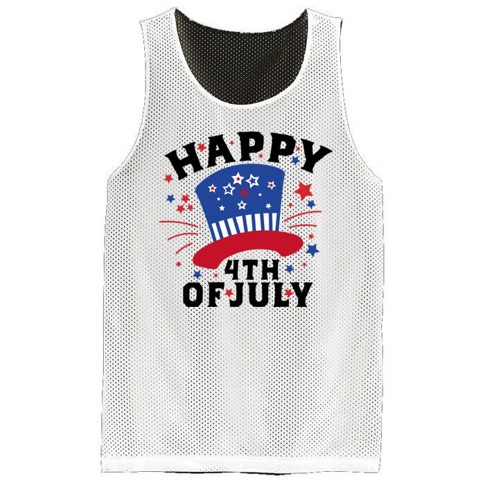 Happy 4th Of July Festive Celebration Mesh Reversible Basketball Jersey Tank