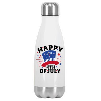 Happy 4th Of July Festive Celebration Stainless Steel Insulated Water Bottle