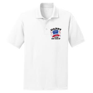 Happy 4th Of July Festive Celebration PosiCharge RacerMesh Polo