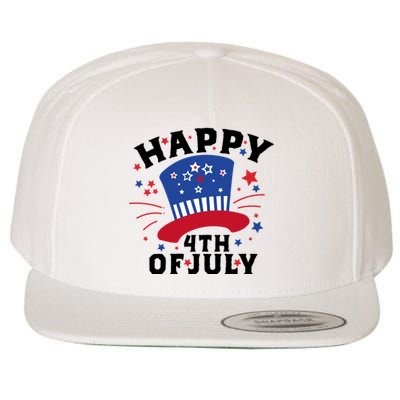 Happy 4th Of July Festive Celebration Wool Snapback Cap