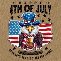 Happy 4th Of July Stars Stripes Usa Bald Eagle Beer Drinking Cotton Canvas Backpack