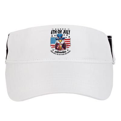 Happy 4th Of July Stars Stripes Usa Bald Eagle Beer Drinking Adult Drive Performance Visor
