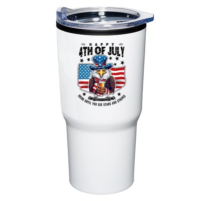 Happy 4th Of July Stars Stripes Usa Bald Eagle Beer Drinking Tumbler