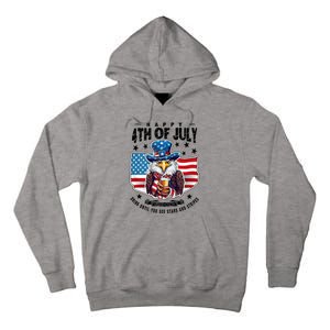 Happy 4th Of July Stars Stripes Usa Bald Eagle Beer Drinking Tall Hoodie