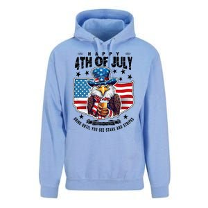 Happy 4th Of July Stars Stripes Usa Bald Eagle Beer Drinking Unisex Surf Hoodie