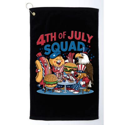 Happy 4th Of July Squad Snack Lover Pizza Hotdog Usa Flag Meaningful Gift Platinum Collection Golf Towel