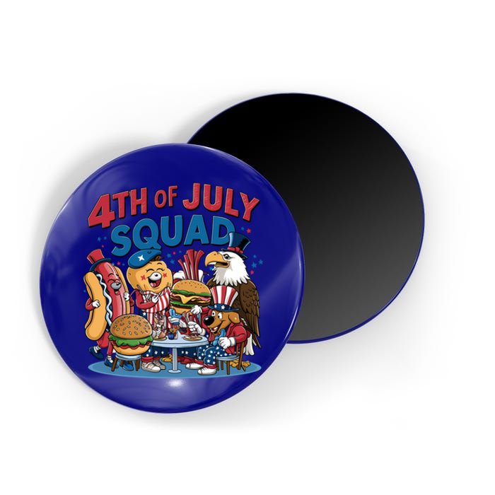 Happy 4th Of July Squad Snack Lover Pizza Hotdog Usa Flag Meaningful Gift Magnet