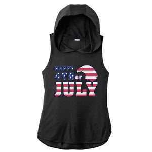 Happy 4th Of July Eagle American Ladies PosiCharge Tri-Blend Wicking Draft Hoodie Tank