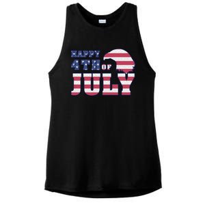 Happy 4th Of July Eagle American Ladies PosiCharge Tri-Blend Wicking Tank