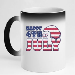 Happy 4th Of July Eagle American 11oz Black Color Changing Mug