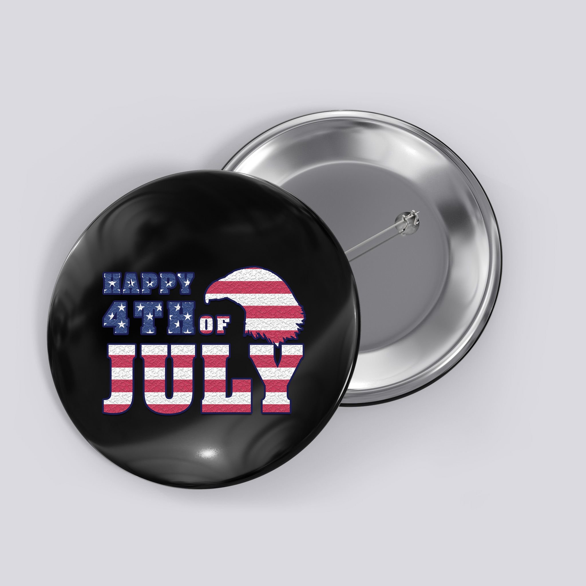 Happy 4th Of July Eagle American Button