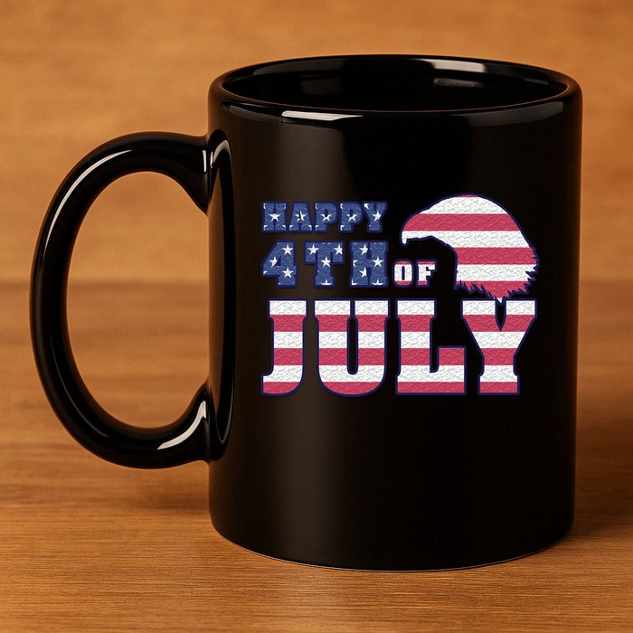 Happy 4th Of July Eagle American 11oz C Handle Ceramic Mug