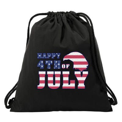Happy 4th Of July Eagle American Drawstring Bag