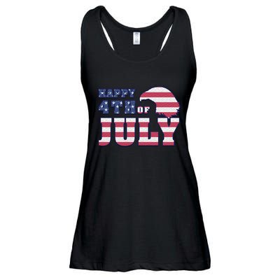Happy 4th Of July Eagle American Ladies Essential Flowy Tank