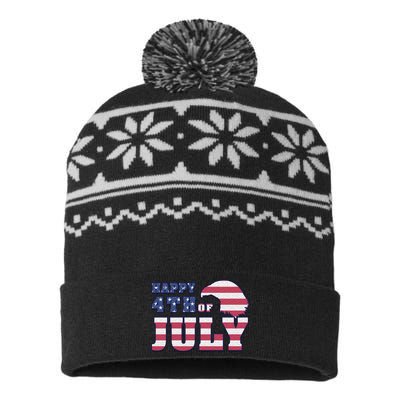 Happy 4th Of July Eagle American USA-Made Snowflake Beanie