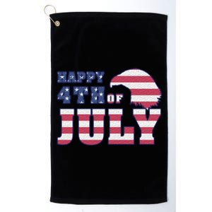 Happy 4th Of July Eagle American Platinum Collection Golf Towel