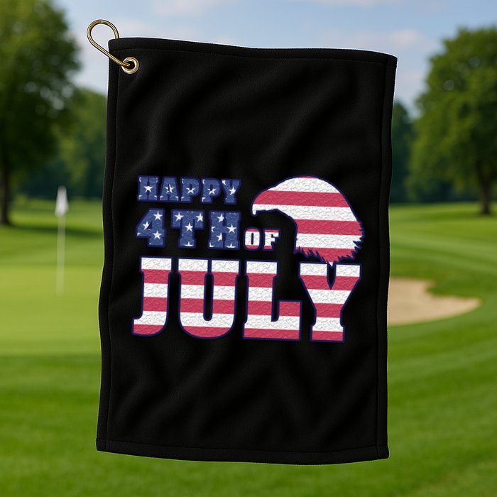 Happy 4th Of July Eagle American Golf Towel