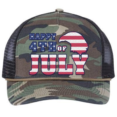 Happy 4th Of July Eagle American Retro Rope Trucker Hat Cap