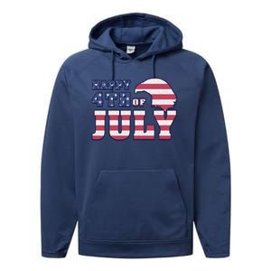 Happy 4th Of July Eagle American Performance Fleece Hoodie