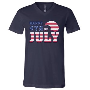 Happy 4th Of July Eagle American V-Neck T-Shirt