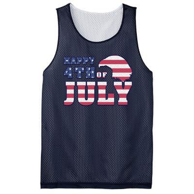 Happy 4th Of July Eagle American Mesh Reversible Basketball Jersey Tank