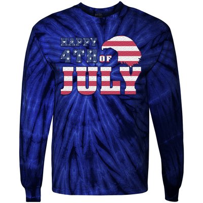 Happy 4th Of July Eagle American Tie-Dye Long Sleeve Shirt