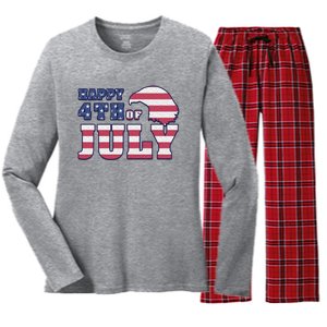 Happy 4th Of July Eagle American Women's Long Sleeve Flannel Pajama Set 