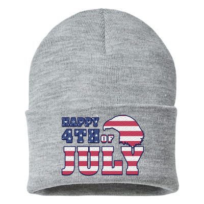 Happy 4th Of July Eagle American Sustainable Knit Beanie