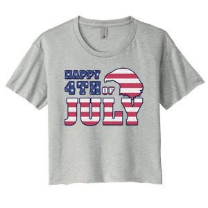 Happy 4th Of July Eagle American Women's Crop Top Tee