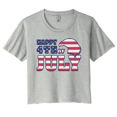 Happy 4th Of July Eagle American Women's Crop Top Tee