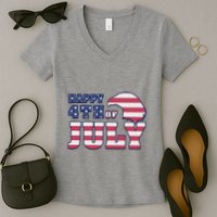 Happy 4th Of July Eagle American Women's V-Neck T-Shirt