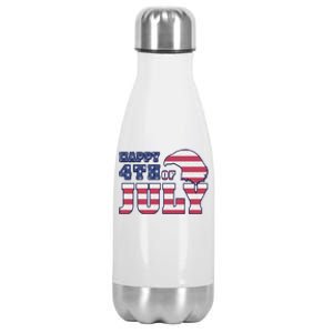 Happy 4th Of July Eagle American Stainless Steel Insulated Water Bottle