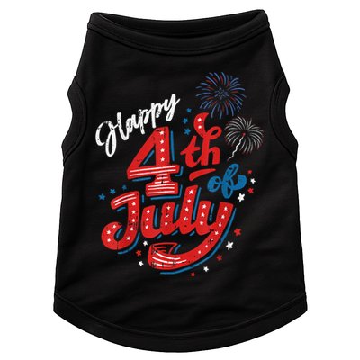 Happy 4th Of July Cool Independence Day Patriotic American Doggie Tank
