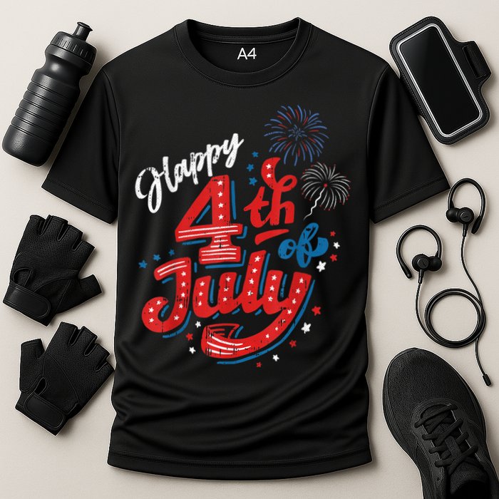 Happy 4th Of July Cool Independence Day Patriotic American Cooling Performance Crew T-Shirt