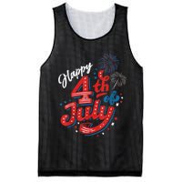Happy 4th Of July Cool Independence Day Patriotic American Mesh Reversible Basketball Jersey Tank