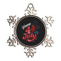 Happy 4th Of July Cool Independence Day Patriotic American Metallic Star Ornament