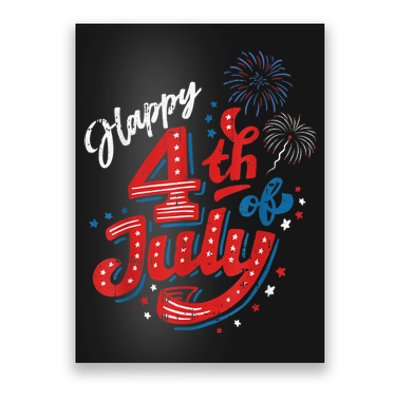 Happy 4th Of July Cool Independence Day Patriotic American Poster