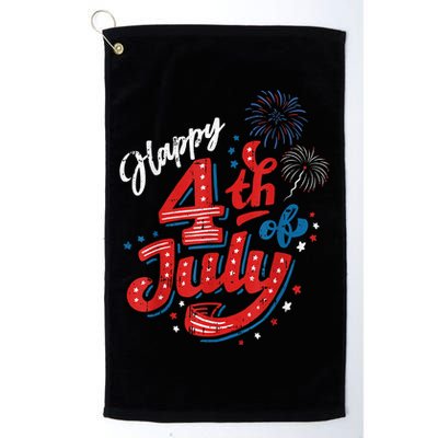 Happy 4th Of July Cool Independence Day Patriotic American Golf Towel