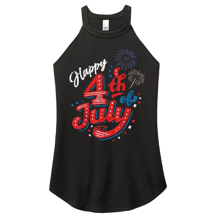 Happy 4th Of July Cool Independence Day Patriotic American Women's Perfect Tri Rocker Tank