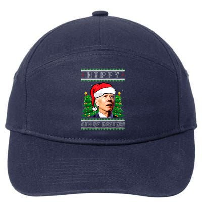 Happy 4th Of Easter Funny Joe Biden Political Ugly Christmas 7-Panel Snapback Hat