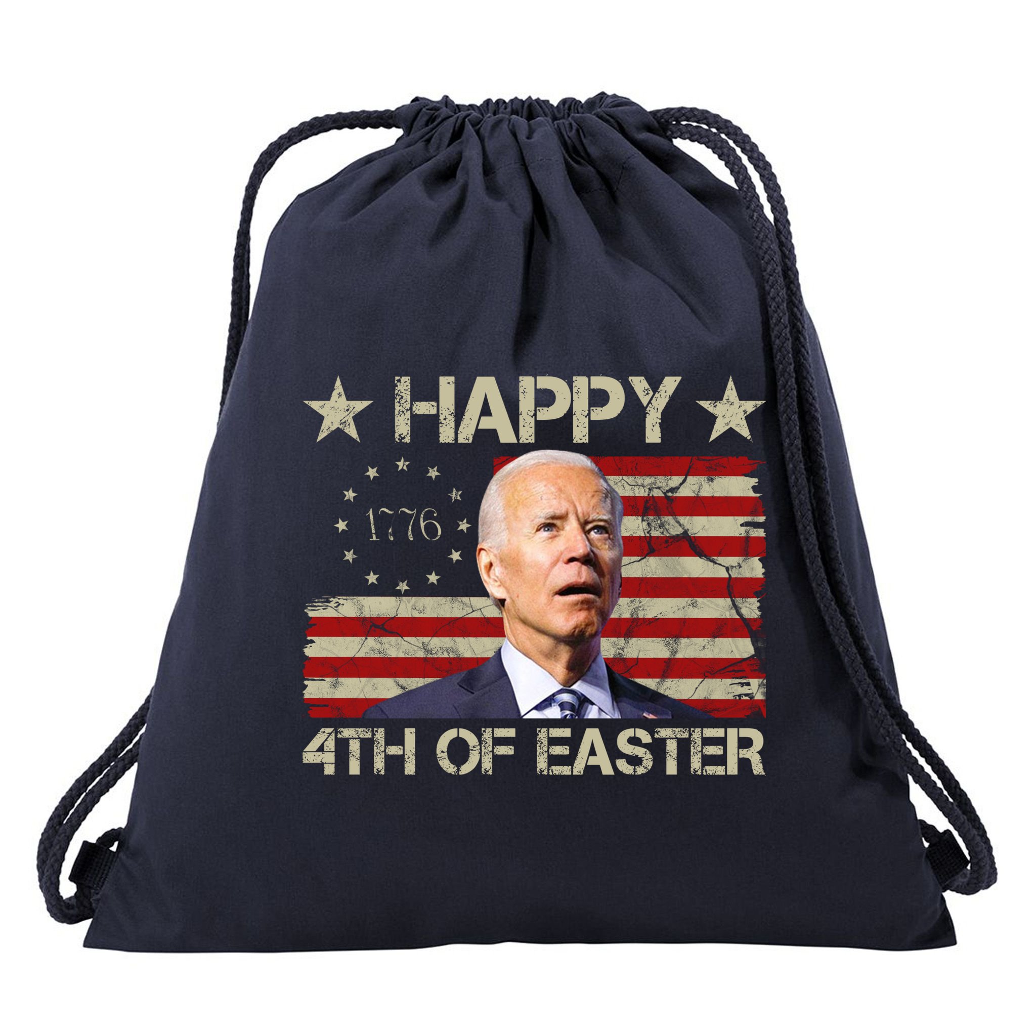 Happy 4th Of Easter Funny Usa Anti Biden Drawstring Bag