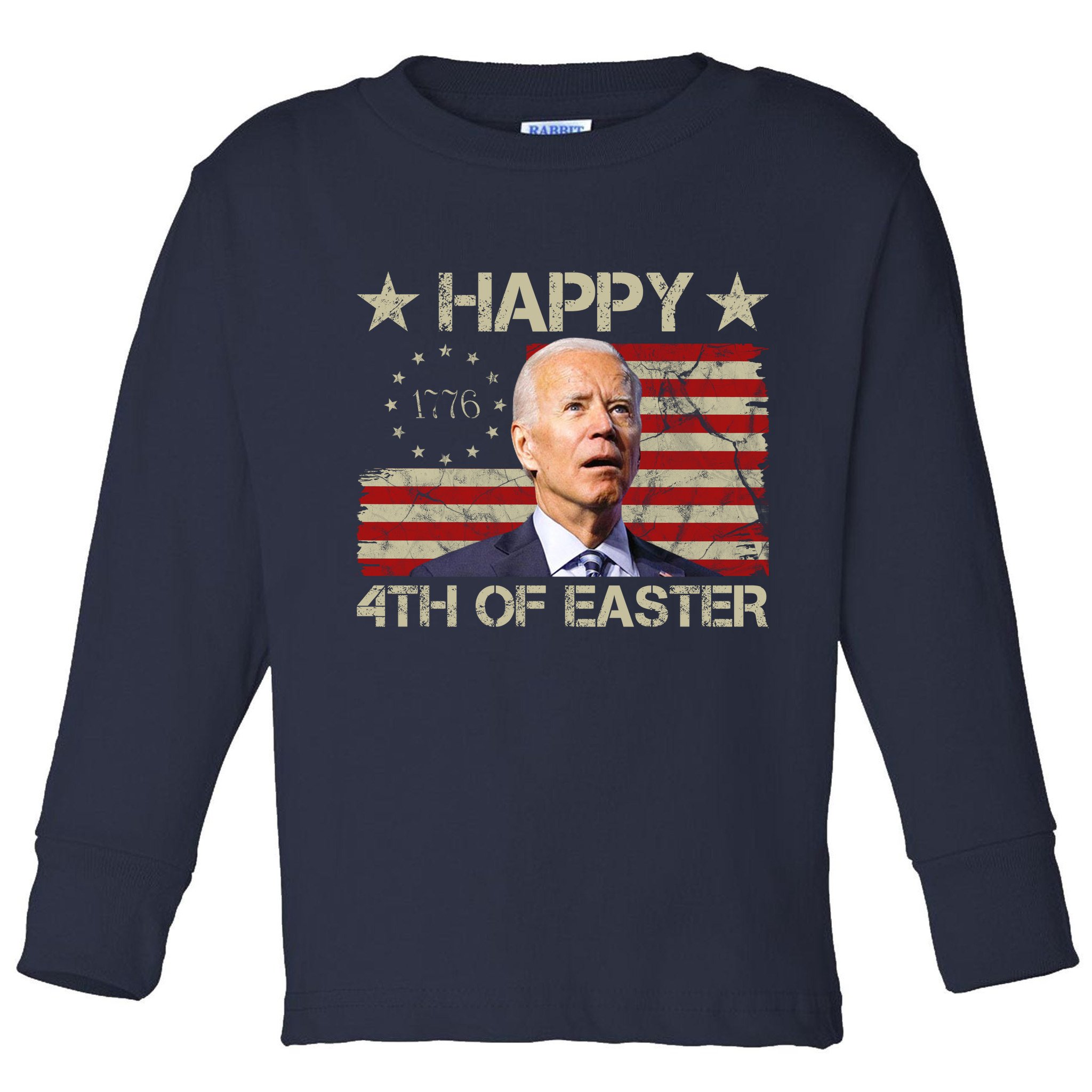 Happy 4th Of Easter Funny Usa Anti Biden Toddler Long Sleeve Shirt