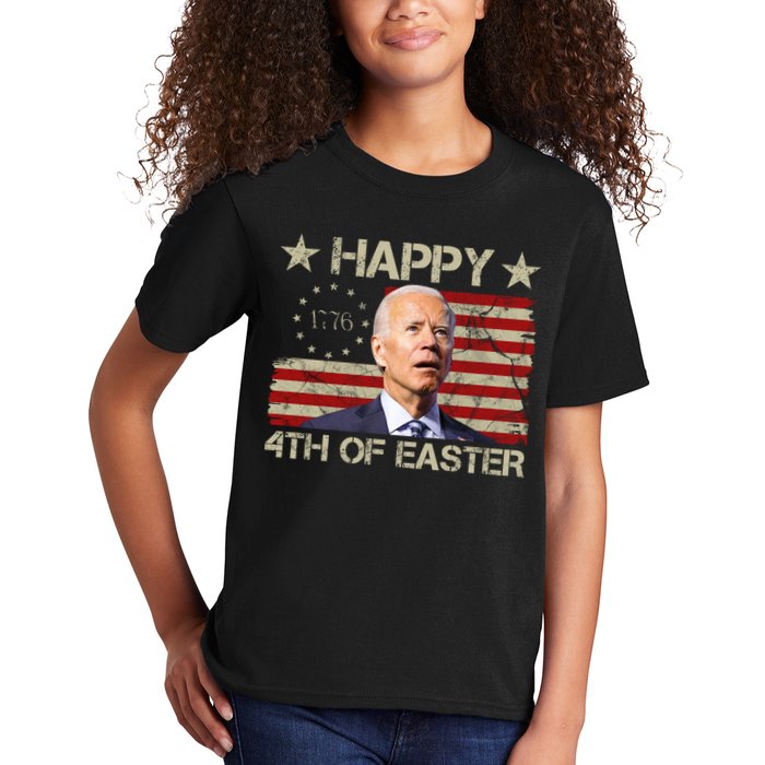Happy 4th Of Easter Funny Usa Anti Biden Kids T-Shirt