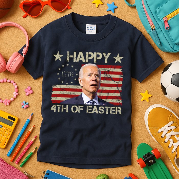 Happy 4th Of Easter Funny Usa Anti Biden Kids T-Shirt