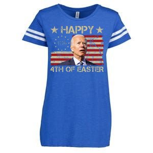 Happy 4th Of Easter Funny Usa Anti Biden Enza Ladies Jersey Football T-Shirt