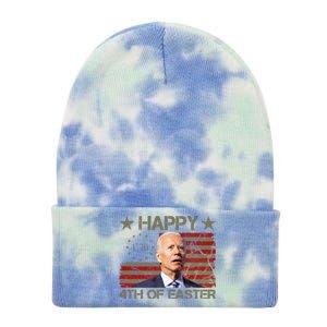 Happy 4th Of Easter Funny Usa Anti Biden Tie Dye 12in Knit Beanie